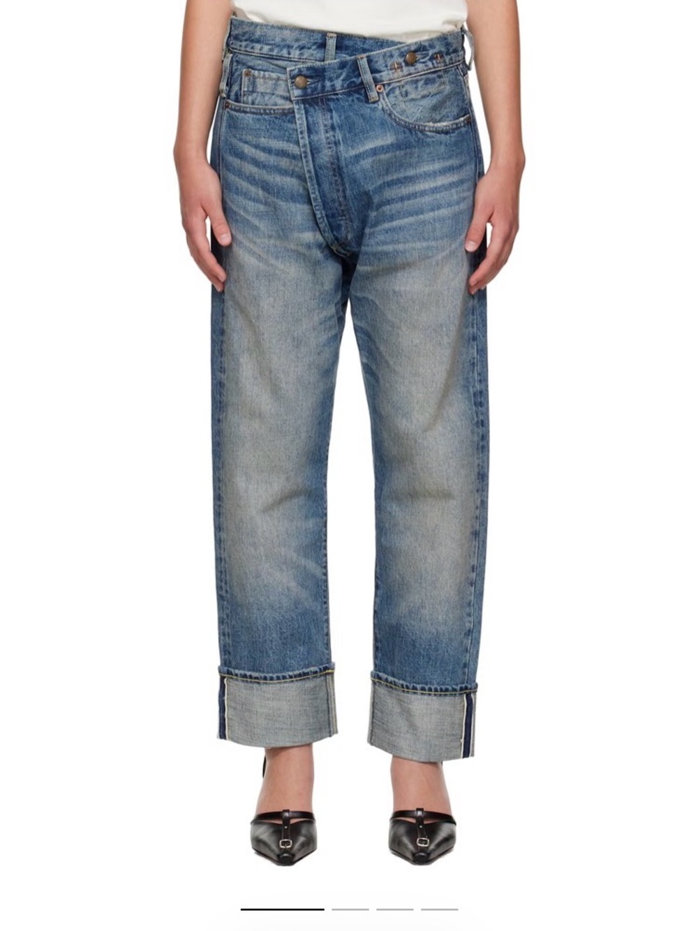 R13
Blue Cuffed Crossover Jeans